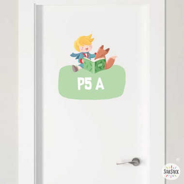 Petit príncep i guineu llegint - Cartell de senyalització. vinil infantil