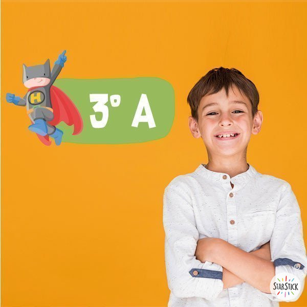 Decoració d'aula - Cartells personalitzables - Superheroi batboy