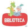 Drac i cavaller llegint - Cartell de senyalització. vinil infantil