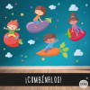 Nena amb albergínia - Decoració per a menjadors escolars