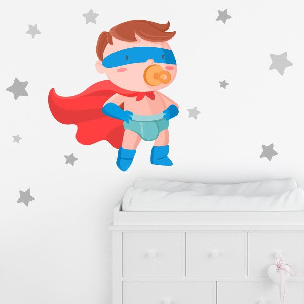 Stickers Muraux Bebe Super Heros Bebe Garcon