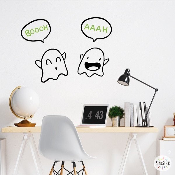 Couple of ghosts - Fun and original stickers to decorate walls