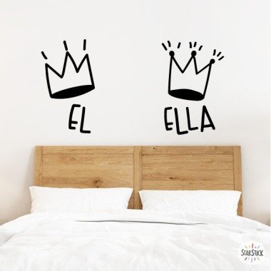 Él & Ella. Coronas decorativas - Vinilos de pared para el hogar