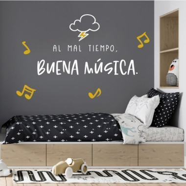 Vinil decoratiu “Al mal temps, bona música” – Decoració de parets