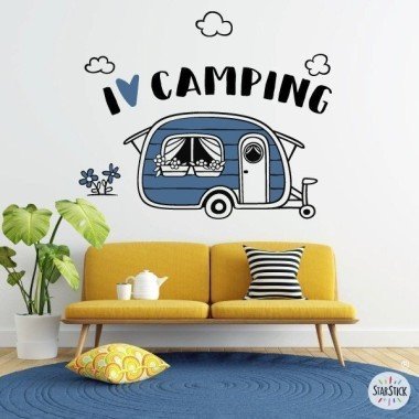 I love camping - Stickers...