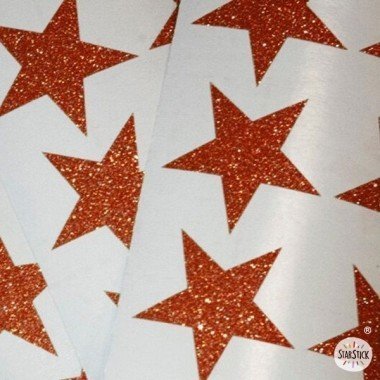 Copper colored glitter stars - Decorative glitter vinyl