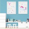 Quadres decoratius per a nenes - Unicorn somiant entre els núvols