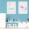 Quadres decoratius per a nenes - Unicorn somiant entre els núvols