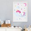 Children's decorative print - Unicorn sleeping in the clouds