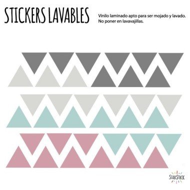 Gray pink triangles - Washable multipurpose vinyl
