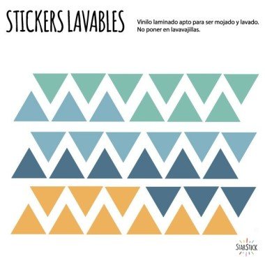 Blue triangles - Washable multipurpose vinyl