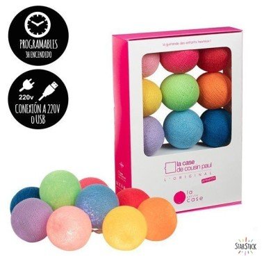 Light garland - 9 colored balls