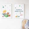 Pack of 2 decorative sheets - Little prince reading