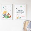 Pack de 2 làmines decoratives - Petit príncep llegint