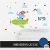 Children's wall stickers - Airplane with elephant - Stickers for boys and girls