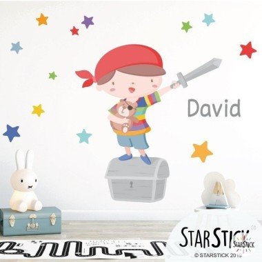 Super child pirate - Original decorative children's sticker for children and babies