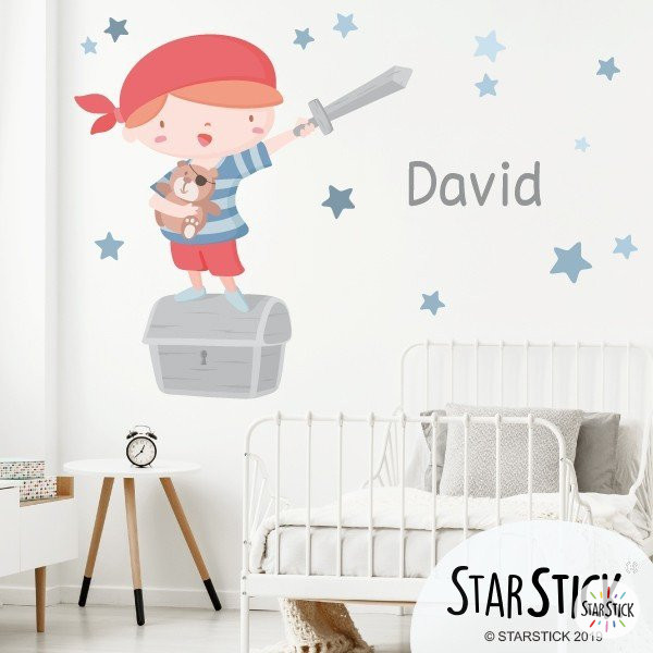 Super child pirate - Original decorative children's sticker for children and babies