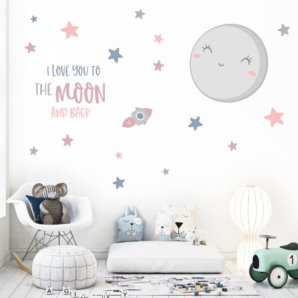 Te quiero hasta la luna y volver - Vinilo decoración infantil