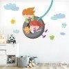 Children's decorative vinyl - Boy and girl on the swing