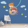 Children's vinyl- Boy and girl on the swing