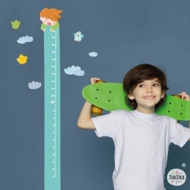 Wall meter sticker - Boy and girl on the swing