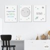 3 baby decorative pictures - I love you to the moon and back