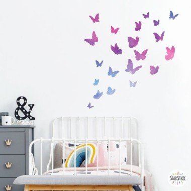 Vinilo Mariposas Galaxia - Ideas decorativas para cuartos infantiles