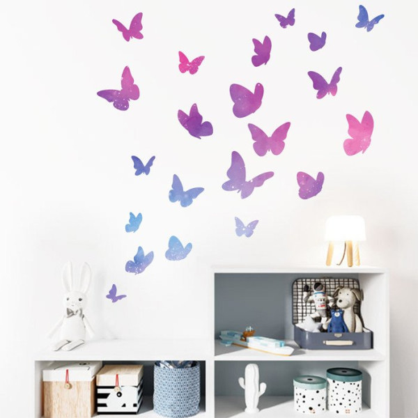 Stickers Papillons Galaxie - Idées déco pour chambres d'enfants
