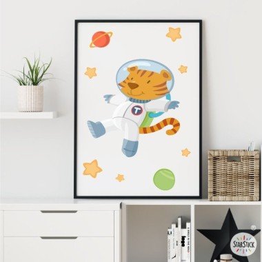 Làmina decorativa infantil - Tigre astronauta