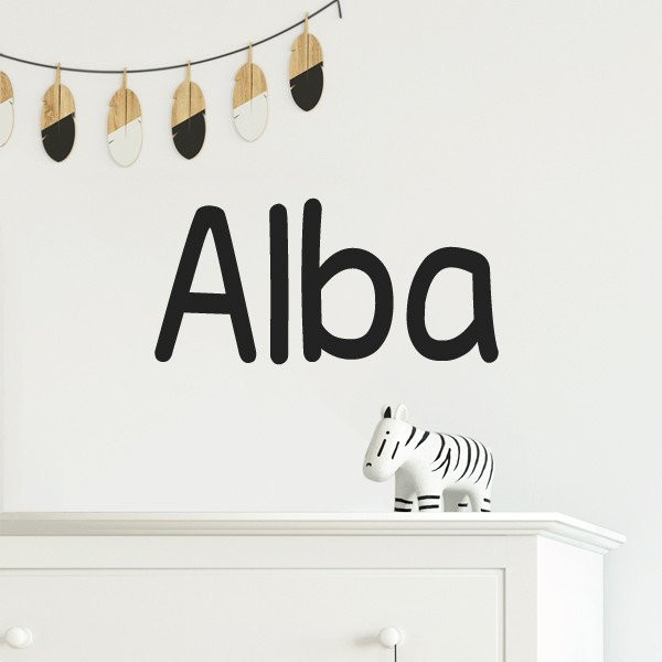 Vinilo infantil personalizado con nombre, ideal para decorar habitaciones de bebés y niños.