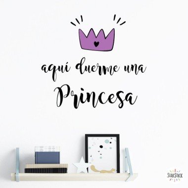 Ici une princesse dort - Vinyles avec phrases personnalisées