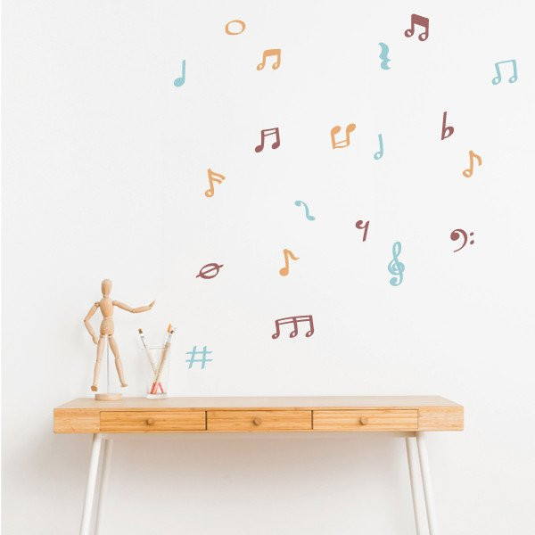 Vinilo con Notas y símbolos musicales - 3 colores a elegir