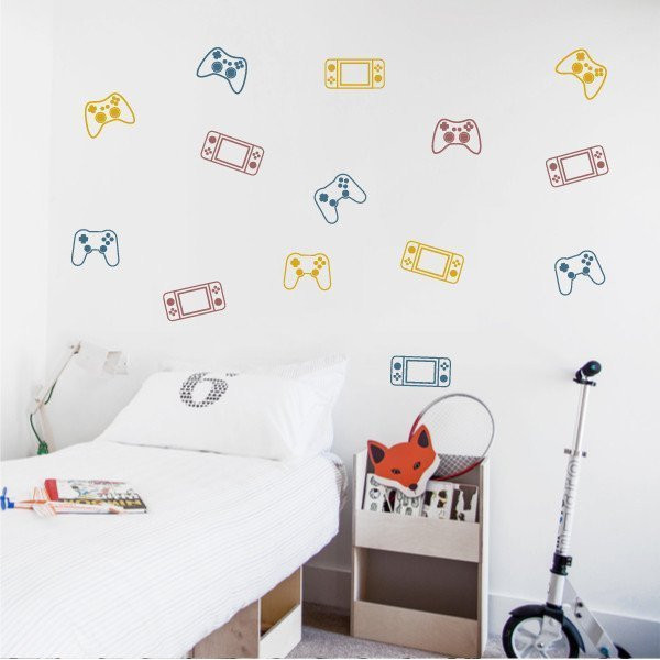 Sticker jeux vidéo Manettes Consoles - 3 couleurs au choix