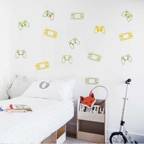 Sticker jeux vidéo Manettes Consoles - 3 couleurs au choix