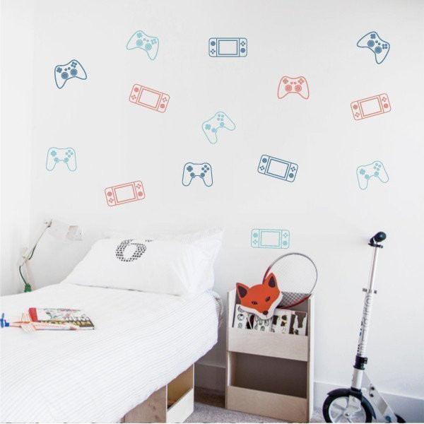 Sticker jeux vidéo Manettes Consoles - 3 couleurs au choix