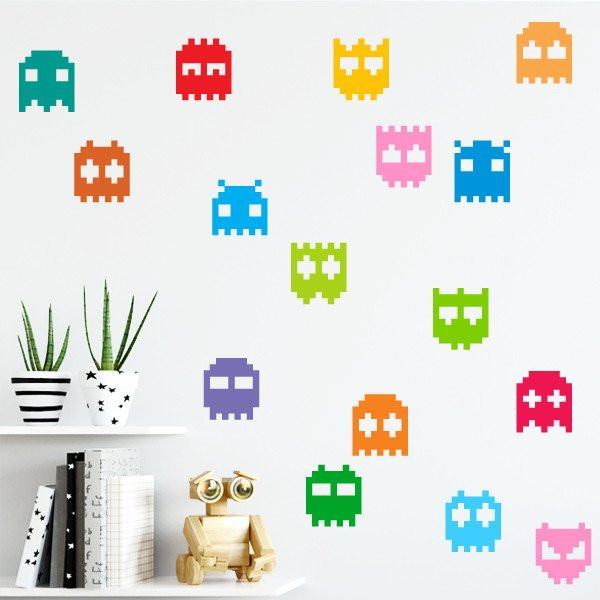 Gamer monsters - 3 colors to choose from - Video game wall stickers