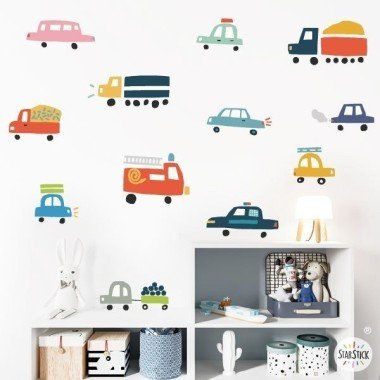 15 Vehicles Children's wall decals -  Decorative stickers