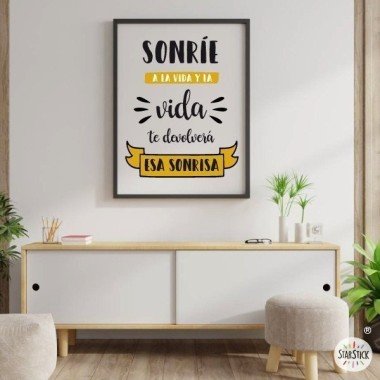 Wall art print - Smile at life and life will smile back