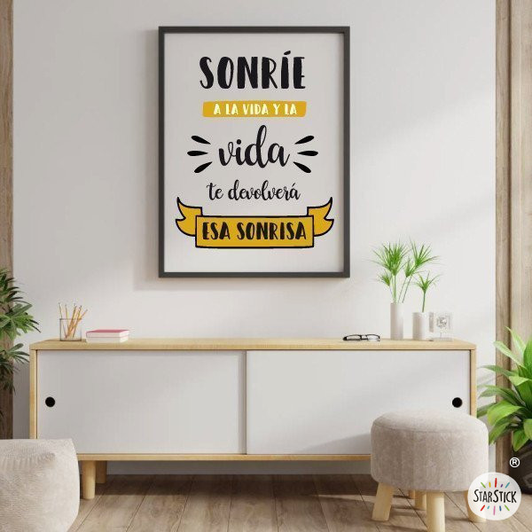 Choisissez la langue! - Souriez à la vie et la vie vous sourira en retour - Impression d'art mural décoratif