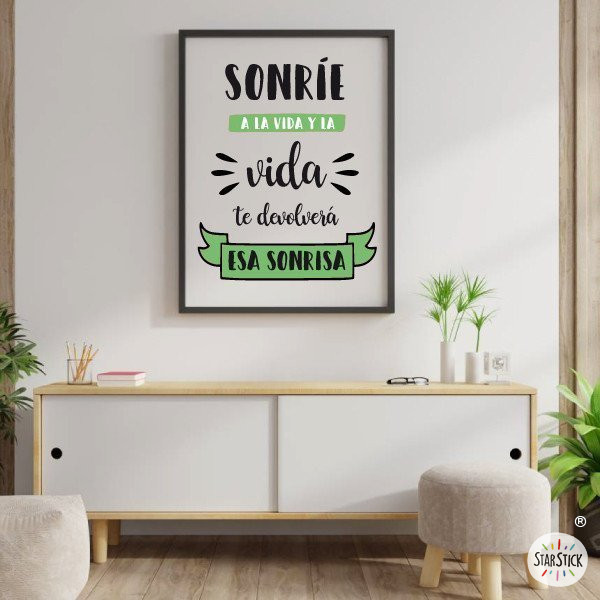Choisissez la langue! - Souriez à la vie et la vie vous sourira en retour - Impression d'art mural décoratif