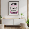 Choose language! - Smile at life and life will smile back at you - Decorative wall art print