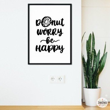 Lámina decorativa de pared - Donut worry. Be happy