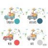 Sticker muraux enfants - Tout terrain avec animaux