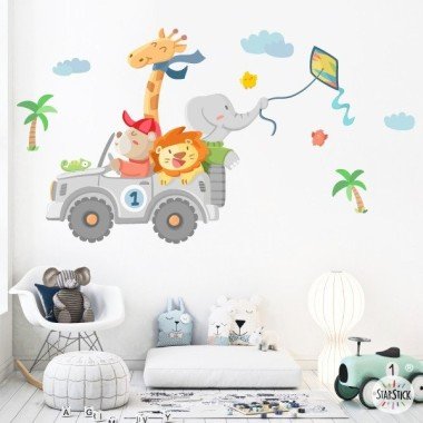 Vinyl for children and babies All terrain with animals. children's vinyl for babies and children