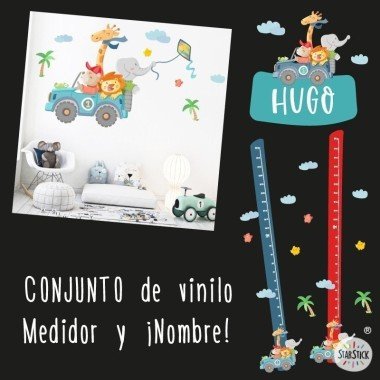 Children's wall decals baby boy - All terrain with children's animals - Decoration for baby Baby wall decals Approximate measurements of the mounted children's vinyl (width x height)
Basic: 74x40cm Small: 110x65cm Medium: 160x85cm Large: 240x120cm Giant: 285x150cm

ADD A NAME TO THE VINYL FROM €9.99
 vinilos infantiles y bebé Starstick