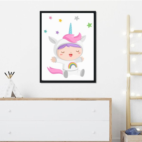 Tableau Mural Bebe En Costume De Licorne