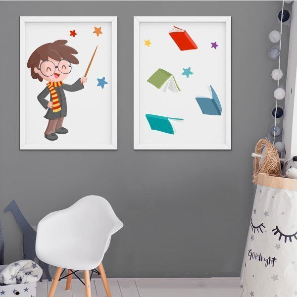 2 Cuadros decorativos personalizables - El mago Harry