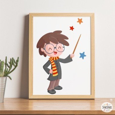 Original children's painting - Harry the wizard