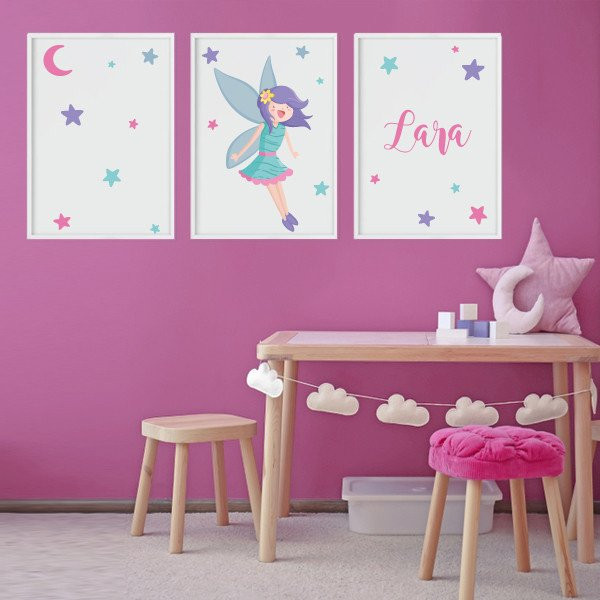 Pack de 3 tableaux pour enfants - Fée magique