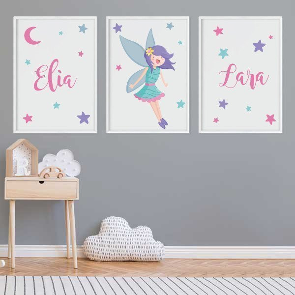 Pack de 3 tableaux pour enfants - Fée magique